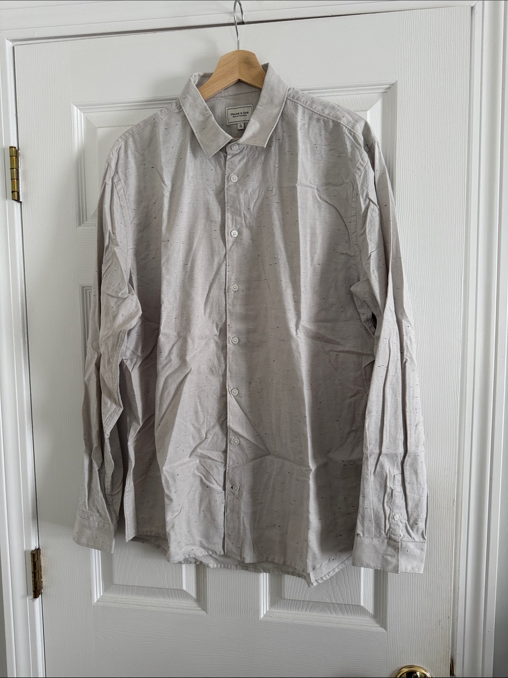 Frank & Oak Light Gray Long-Sleeve Button-Up Shirt